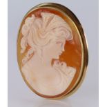 Cameo Brooch set in 18ct Gold Frame weight 8.8g
