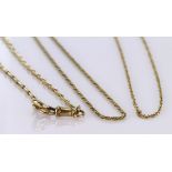 Lot of 18ct stamped or tested Gold Chains weight 18.6g (3)