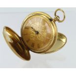 Mid-size 18ct (hallmarked London 1857) full hunter pocket watch. Total weight 61.3g, approx 40mm