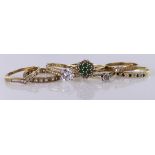 9ct Gold stone set Rings weight 11.9g (7)