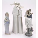 Lladro. Three Lladro figures, tallest 33cm approx. (sold as seen)