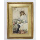 Elizabeth Adela Stanhope Forbes (Nee Armstrong) (1859-1912). Original watercolour. Study of young