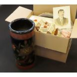 Ceramics. A box of ceramic items, including character jugs, figures, teapots etc.