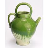 Stoneware spouted water jug 'Cruche d'Eau', probably French, with top and side handle and short