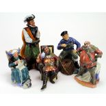 Royal Doulton. Five Royal Doulton figures, comprising The Cavalier (HN 2716), The Lobster Man (HN