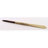 Crystal Palace Stanhope pen/pencil and letter opener combination item - bone handled with slight age