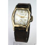 Bulova L5 (circa 1955) wristwatch with 10K Rolled Gold Plated Bezel (26mmx30mm). In an old Omega