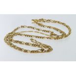Two 9ct Gold Figaro style Necklaces 16 inch length weight 6.6g
