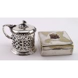 Two early silver plated shipping items comprising a Victorian Mustard Pot for S.S. Lord Gough (no