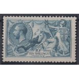 Stamp, GB, 10/- Bradbury Wilkinson, Seahorse, dull grey-blue, SG 417, mounted mint, catalogue