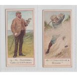 Cigarette cards, Cope's, Cope's Golfers, two type cards, no 13 Mr Crawford & no 18 Delights of the