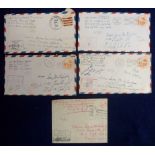 Postal history, Military Mail, 5, USA Army, 'Passed BY Censor' envelopes all addressed to Miss Sarah