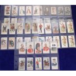 Cigarette cards, 50 scarce type cards, various manufacturers & series but only in poor/fair