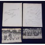 Cricket autographs, a selection of original signatures from the match played between England X1