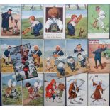 Postcards, Tony Warr Collection, a small mixed selection of approx. 17 cards illustrated by G E