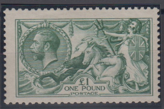 Stamp, GB, £1 Waterlow, Seahorse, green, SG 403, lightly mounted mint, catalogue value £3500