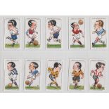 Cigarette cards, Hignett's, Football Caricatures (set, 50 cards) (vg)
