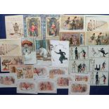 Tony Warr Collection, Ephemera, Clowns, 26 Victorian and early 20th C greetings cards featuring