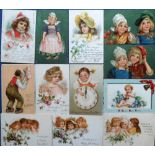 Postcards, Tony Warr Collection, a selection of 27 cards mostly of children illustrated by Frances