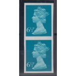 Stamps, GB, SG x 872a, 6 and a half pence Machin vertical imperf pair, SG cat £450, (unmounted