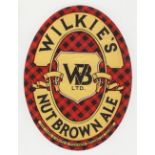 Beer label, Wilkinson (Bottlers) Ltd Grimsby, Wilkie's, Nut Brown Ale, v.o, 95mm high, (gd/vg) (1)