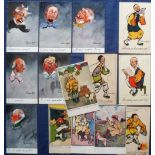 Postcards, Tony Warr Collection, a collection of 42 comic cards illustrated by G Hyde all