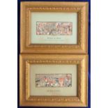 Stevengraphs, 'Wellington and Blucher' and 'The Death Of Nelson' both in original mounts and frames,