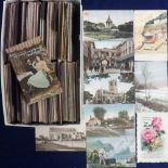 Postcards, a collection of approx. 600 postcards depicting postmarks arranged into counties,