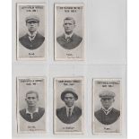 Cigarette cards, Taddy, South African Football Team 1906-07, 5 cards, Brink, De Melker, Mare,