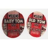 Beer labels, Wilkins, Longton Near Preston, 2 v.o's, Baby Tom (worn) and Old Tom (gd) (2)