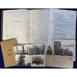 Aviation, a log book belonging to Eugene Hague (born 24th Nov 1907) stationed at the Royal