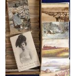 Postcards, a subject assortment of approx. 1000 cards mostly pre-1920 inc. Edwardian Actresses,