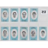 Cigarette cards, Cope's, Noted Footballers, (Clip's 500 subjects), Bolton Wanderers, 9 cards, nos