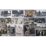 Postcards, Social History, a collection of 130+ cards with many RP's inc. family groups,