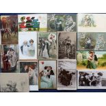 Postcards, Tony Warr Collection, a subject collection of approx. 110 cards relating to romance,