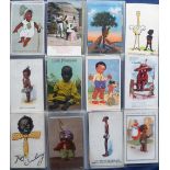 Postcards, a further collection of approx. 53 artist illustrated cards of black humour. Artists