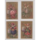 Trade cards, Liebig, Flower Girls 1, Spanish Language, scarce ref S133 (set, 6 cards) (all with