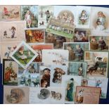 Tony Warr Collection, Ephemera, 40+ Victorian and Early 20thC Greetings Cards all featuring dogs, to