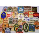 Beer labels, a mixed selection of 30 labels (including 11 with contents), various shapes, sizes