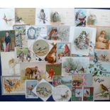 Tony Warr Collection, Ephemera, 100+ Victorian and early 20thC Greetings Cards to include deckle