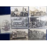 Postcards, Bristol transport, 7 RP's, tram with driver & conductor to Zetland Rd, decorated trams (