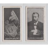 Cigarette cards, Charlesworth & Austin, British Royal Family, two cards, Queen Victoria Jubilee 1887