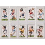 Cigarette Cards, Ogden's, 2 sets, Football Caricatures (50 cards) and Football Club Captains (50