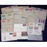 Postal covers, collection of 1937 Coronation stamps on envelopes (mostly registered mail) , inc.