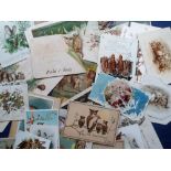 Tony Warr Collection, Ephemera, Owls, 40+ Victorian and early 20C greetings cards to include die
