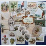 Tony Warr Collection, Ephemera, 100+ Victorian and early 20th C Greetings Cards to include die