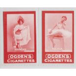 Cigarette cards, Ogden's, Actresses, Tabs Type issues, two cards, both with fronts in red, 'Anna