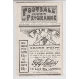 Football programme, Liverpool/Everton 1925/26, dual issue covering Liverpool v Burnley 13 Feb