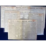 Newspapers, 7 editions of "Felix Farley's Bristol Journal" dated between 27 February 1819 and 5