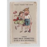 Cigarette card, Pezaro, Song Titles Illustrated, type card, 'Fairly Takes the Cake' (some slight